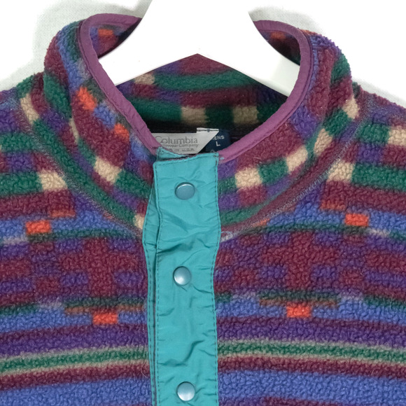 Vintage 90s Columbia Sportswear Aztec Navajo Fleece Sweater Men's Size L Retro - Picture 6 of 14